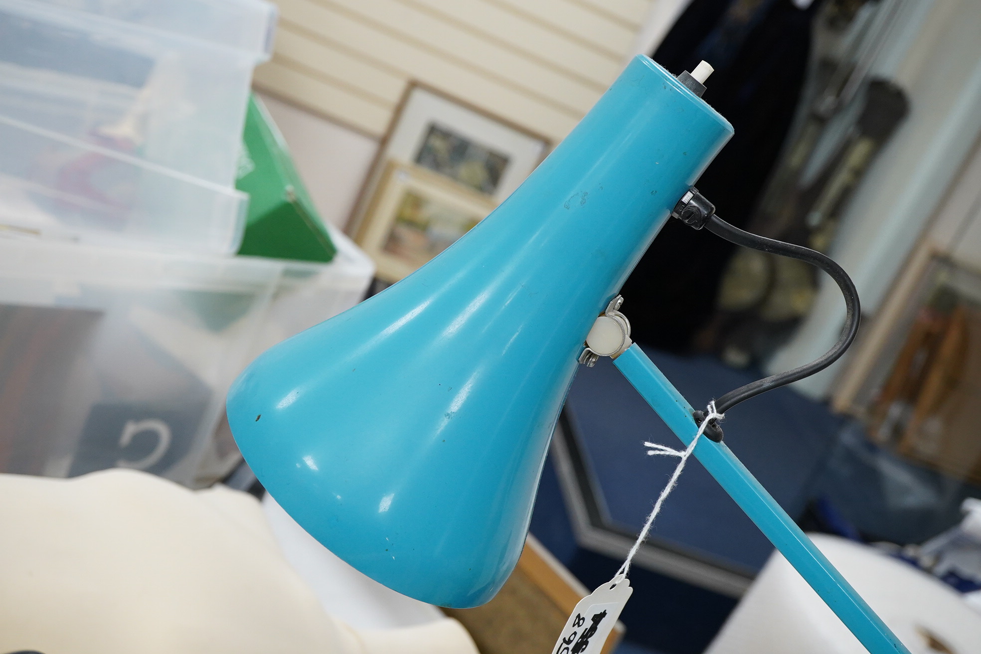 Two Herbert Terry anglepoise desk lamps to include a turquoise example